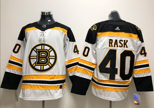 Adidas Men Boston Bruins #40 Tuukka Rask White Road Authentic Stitched NHL Jersey->boston bruins->NHL Jersey